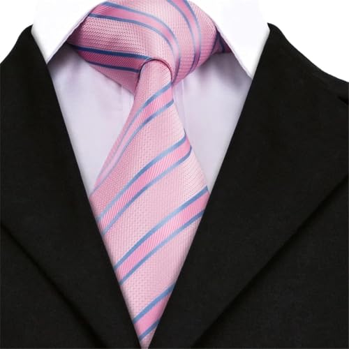 Set de corbata rosa para hombre con gemelos miniatura 2