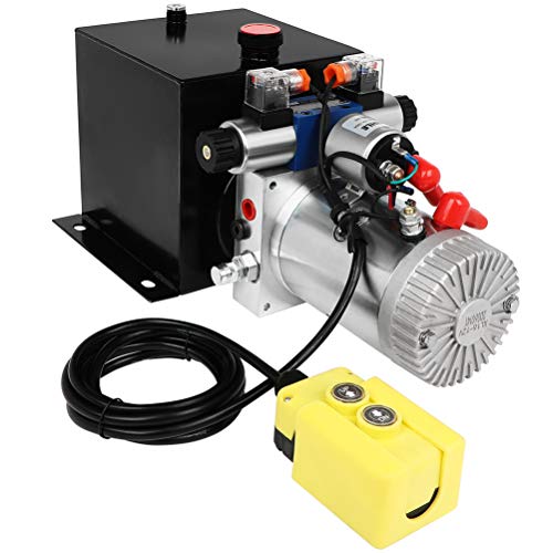 12 Volt Hydraulic Pump and Reservoir Double Acting Hydraulic Power Unit Solenoid Operation Supply 8 Quart Steel Tank for Lifting and Pushing Device Power Resource