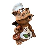 Ukrainisches Kunsthandwerk® Räucher Dino Keramik/Räucherdrache "Koch" inkl. XXL Räucherkerze