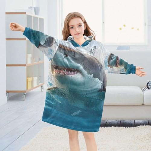 Elephant Cub Wild Kids Wearable Blanket Teen Girls Sherpa Sweater Animal Toddler Boys Hoodie Oversized Sweatshirts3