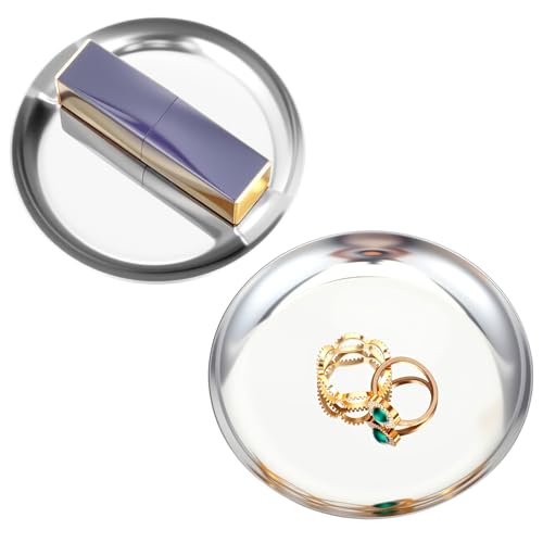 2 Pcs Silver Tray, 4 Inch Stainless Steel Round...
