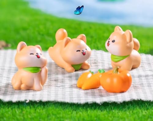 Image of VRB Dec 1 Set Miniature Showpiece Set for Home Decor,Car Dashboard,Valentine,Living Room,Gifts Figurines,Cake Decoration Items,Figurines for Home Decor. ((3 Pcs Cute Dog Miniature))