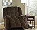 Signature Design by Ashley Ludden Ultra Plush Manual Rocker Recliner with Tufted Back, Dark Brown