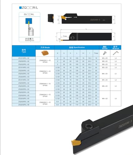 Portaherramientas de Torno ZQ2525L sin Inserto miniatura 6