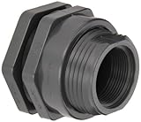 Hayward BFAS1015CES Series BFAS Short Pattern Bulkhead Fitting, Socket x Threaded End, PVC with EPDM Seals, 1-1/2