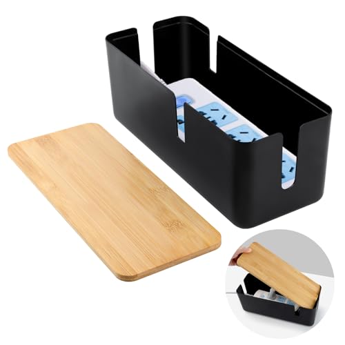 VFANDV Caja de Almacenamiento para Cables con Tapa de Bambú,