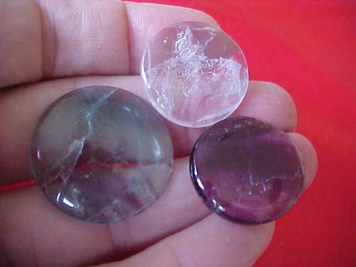 Gemqz D0120 Rainbow Fluorite Mini Disk 3 Pcs Cute !!!