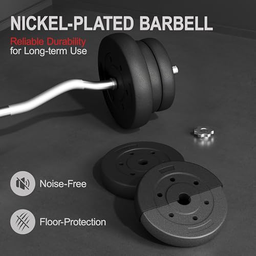 Yaheetech Barbell Weight Set 30KG/25KG/20KG Heavy Strength Training Bars Set Adjustable Dumbbell Weight Bar Home Gym Weight Lifting Training - Image 5