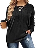 IN'VOLAND Plus Size Black Shirts for Women Long Sleeve Work Shirts Business Casual Tops Fall Blouses Casual Outfits 2025 Trendy