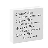 Graduation Decorations 2026 - Wood Quote Sign Box Decor Graduation Gifts for Her Him Inspirational Graduate Desk Decor for Senior College Middle High School Student Boys Girls - White
