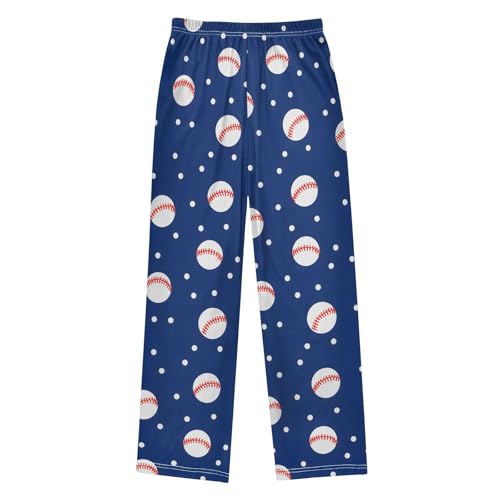 Pajama Pants Baseball Blue Tile Pattern Long Sleep Pants Lounge Bottoms2