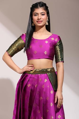 Image of Traditional South Indian pattu Lehenga Choli for Women