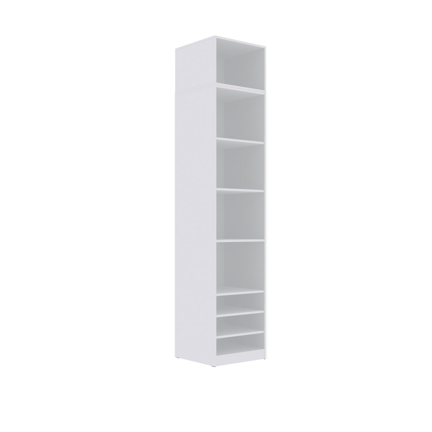 Marmex Garderobenschrank-Set TRES U/NB, begehbarer, offener Kleiderschrank mit Kleiderstangen, Einlegeböden für Kleidung, Schuhe, ohne Türen für Schlafzimmer, Ankleidezimmer 320x246x51 (weiß)