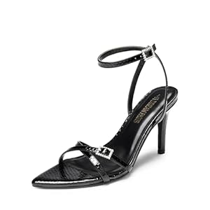 DREAM PAIRS Pointy Toe Heels for Women Stiletto Sexy Strappy Ankle Strap 3.7 inch High Heel Sandals for Party Prom