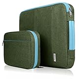 Voova Laptop Sleeve Case 13 13.3 14 Inch with Detachable Accessories Pouch, 2 in 1 Waterproof Computer Bag Cover for MacBook Air 13 M1/M2/M3/M4 2020-2025, MacBook Pro 13/14，Army Green - Image 1