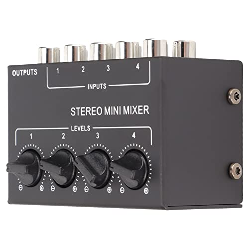 Vomeko CX400 Stereo 4-channel Passive Mixer for Mixing Instruments, Tape Players and CD Players - Audio Mixer Mixer Music Production Equipment.