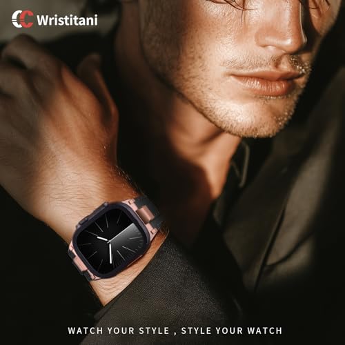 Image of Wristitani Leather Bands Compatible with Apple Watch Band 49mm 46mm 45mm 44mm for Men, Metal Connector & Genuine Leather Straps for iWatch Ultra3 /2 /1 SE3 /2 /1 Series 11 10 9 8 7 6 5 4 [NO Watch and Case]