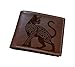 Mayan Corner - Cat pattern genuine leather wallet, custom engrave wallet, Celtic cat handmade gift