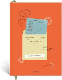 Papier Library Card Reading Journal - Hardcover | Record & Review Your Reads | Includes Space To Review Books, Write Reading Wish Lists, Book Club Ideas & Favorite Books | Great Gift For Book Lovers