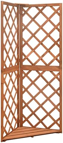 vidaXL Trellis, Garden Trellis for Vegetable Flower Herb, Planter Raised for Backyard Patio Balcony, Farmhouse Style, Solid Wood Fir