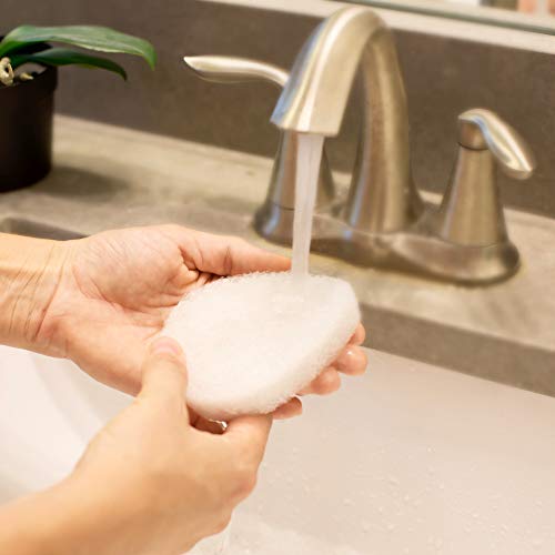 10 Pack Facial Sponge For Daily Deep Cleansing And Regular Exfoliating - Regular Buff Puff Style Exfoliating Pads Puf For Removing Dead Skin, Dirt & Makeup - Normal To Oily - Made In The Usa #TOP4