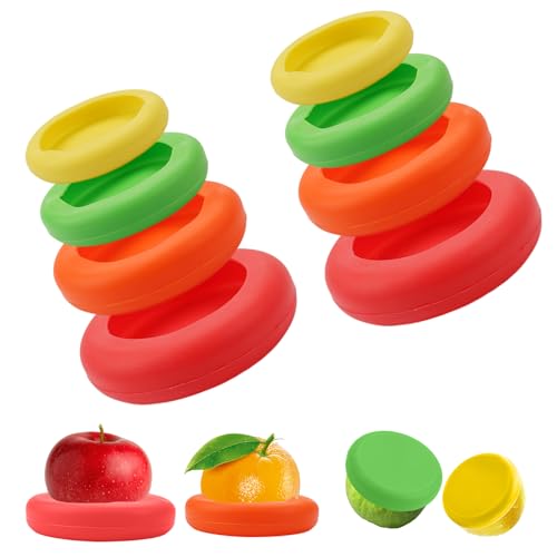8 Piezas Tapa Silicona Ajustable,Tapas Silicona Ajustables Cocina,Tapas Para Botes De Cocina Estirable, Tapas De Silicona Ajustables,Color Aleatorio, Adecuado para Frutas, Botellas
