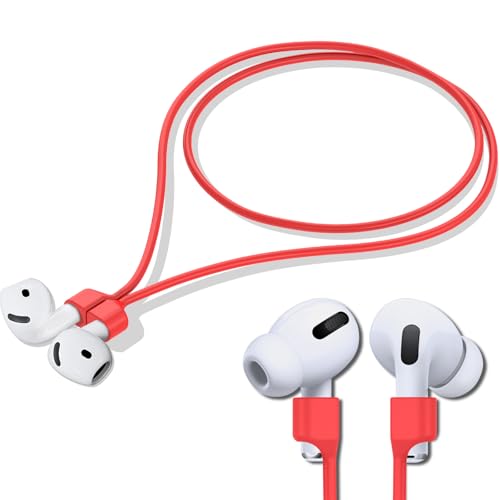 2X Supper Magnetic AirPod Strap AirPod Lanyard Anti-Lost Cord for Sports Anti-Loss AirPod Accessories Compatible with AirPods 4 Case 2024 AirPod Pro 2nd/1st  AirPod 3 AirPod 2/1- Red 1 Pack