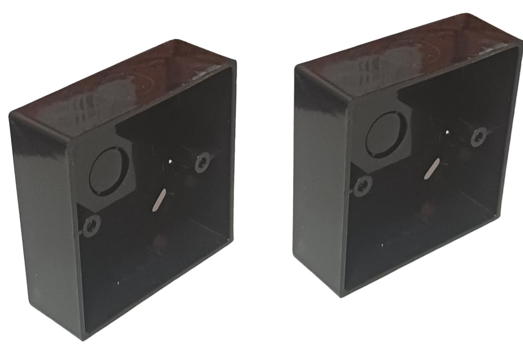 Black Electrical Surface Pattress Box (1 GANG 2 PACK)