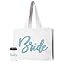 2 Piece Set - Aqua Bride (White Tote) Wifey (Can Cooler)