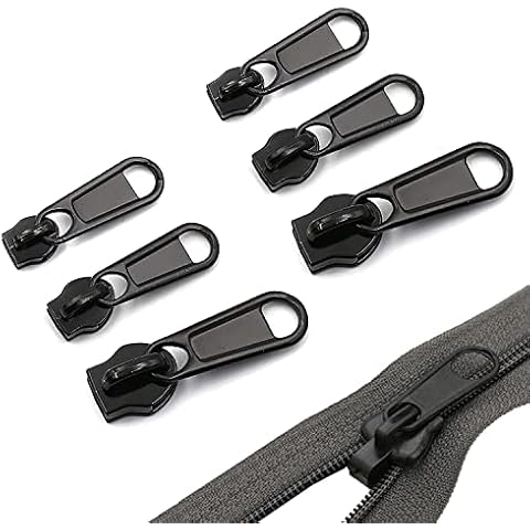 acdokuk 6 PCS Zipper Slider Replacement, Backpack Instant Fixing Clip, Fastener Repair, Zipper Repair Kit, Zipper Extension Pulls, for Clothing Jackets Purses Luggage Backpacks (3 Sizes) Cover