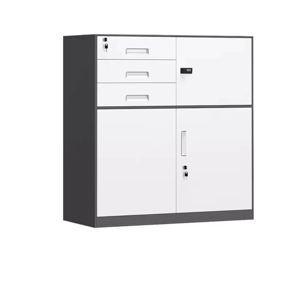 Aioneer Vertical Metal File Cabinet With Lock Adjustable Partition 33 Inches Storage Organizer For Home Office-C-85 * 93 * 102cm