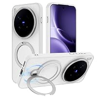 Fhyeugfy Magnetisch Case für Vivo X300 Pro Hülle mit Ständer,Kompatibel mit MagSafe Stoßfest Schutzhülle Handyhülle-Weiß – Ansicht 1