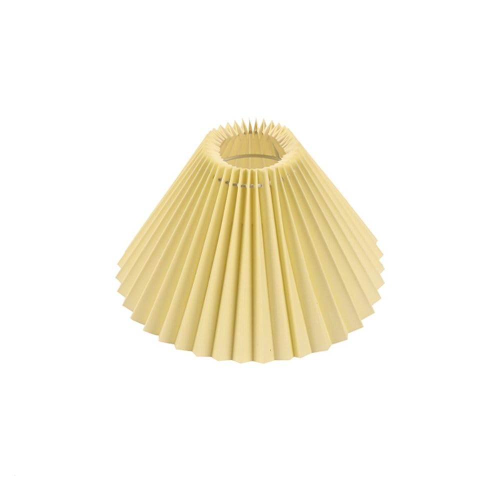 Pleated Cloth Lampshade, Chandelier Cover Retro Table Lamp Cover Bedside Desktop Light Shade for Living Dining Room(Light Khaki)