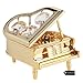 24K Gold Plated Highly Polished Piano Ornament Made with Genuine Matashi Crystals