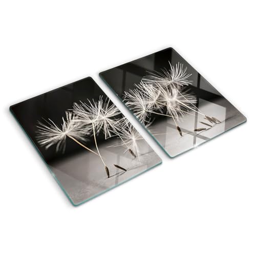 Planche à découper en verre thermo-résistante avec impression et bords polis