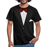 Spreadshirt Falscher Anzug Mit Fliege Scherz Männer T-Shirt, XXL