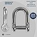 Five Oceans 1/4 Captive Pin Shackles, Stainless Steel Anchor Shackle for Boat, Sailboat FO416
