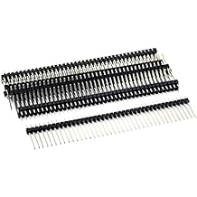 whiteeeen 10pcs Break-Away 0.1" 1 x 40 Male Pin Header 2.54mm Single Row Straight Pin Header PCB Pin Strip Connector Pin Long 19mm