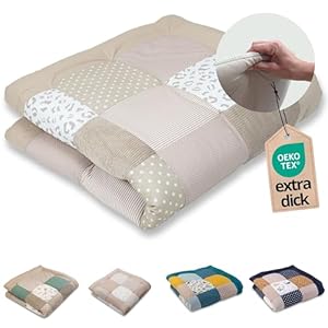ULLENBOOM Krabbeldecke für Baby 120x120 cm – OEKO-TEX Materialien, Made in EU – Krabbeldecke Baby Gepolstert, Spieldecke, Krabbelmatte & Spielteppich