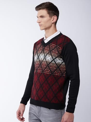 Image of Pivl Men's Winter Geometric Print Sweater - Warmth and Style for The Season||Winterwear||