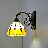 ✔ Apliques LED de colores: Aplique de pared con pantalla de vitral, que proporciona una luz suave y sin deslumbramiento debido a la naturaleza del vidrio, también asegura una distribución uniforme de la luz. Crea un ambiente romántico