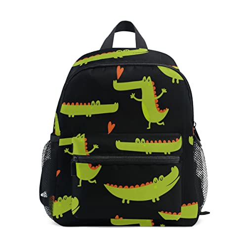 Fisyme Toddler Backpack Alligator Crocodile School Bag Kids Backpacks for Kindergarten Preschool Nursery Girls Boys, M - Main Image