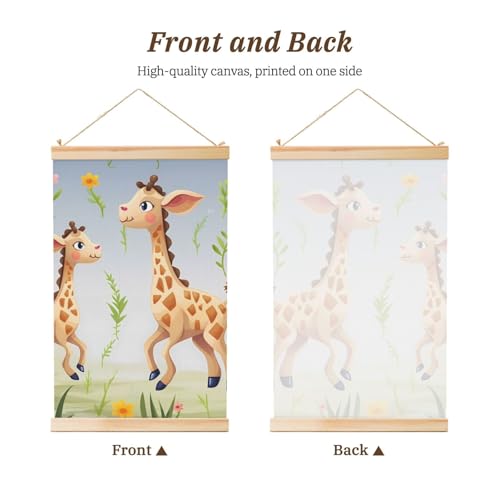 Bannière pour décoration d'intérieur girafe poster suspendu bois