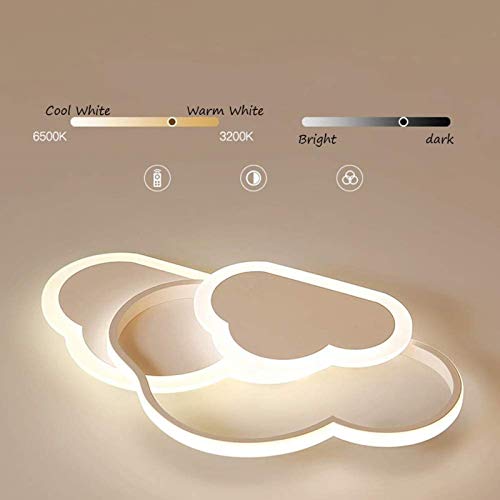 Plafoniera a forma di nuvola creativa con telecomando dimmerabile, plafoniera in acrilico da incasso per soggiorno, camera da letto, corridoio e camera dei bambini, 52 cm (20,5 in) 36 W - Image 8