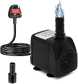 Submersible Water Pump Aquarium Mini Fountain Pump 600L/H 10W Ultra Quiet Adjustable Water Flow Fish Tank Submersible Pump with 1.4m/4.6ft Power Cord for Pond Garden Hydroponics System AC220-240V