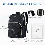 KROSER Laptop Backpack 15.6 Inch Stylish Daypack with USB Charging Port, Water-repellent Nylon Backpack Backpack for Travel/Business/Women/Black