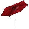COSTWAY 2,7m Parasol, tuin parasol, terrasparasol tuinscherm marktscherm kantelen (Wijnrood)