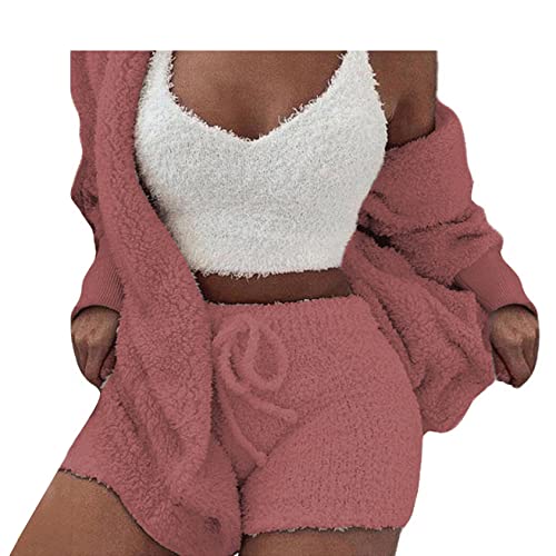 Famnbro Women Cozy Knit Set 3-Piece Fuzzy Open...