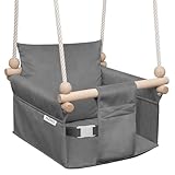 MAMOI® Columpio niños + Cinturón de Seguridad | 190-260cm Ajuste de la Altura del Techo | Columpio Infantil Interior Exterior | Columpios Infantiles | Columpio niño | 100% Eco | Hecho en la UE