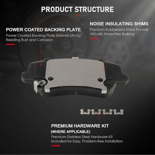 Image of cciyu D1971 Front Ceramic Disc Brake Pads Kit For Kia For Forte 2014-2018,For Kia For Forte Koup 2014-2016,For Kia For Forte5 2015-2018